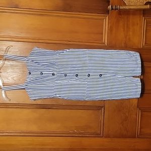 Shein Blue and White Striped Dress with Pockets Size Large